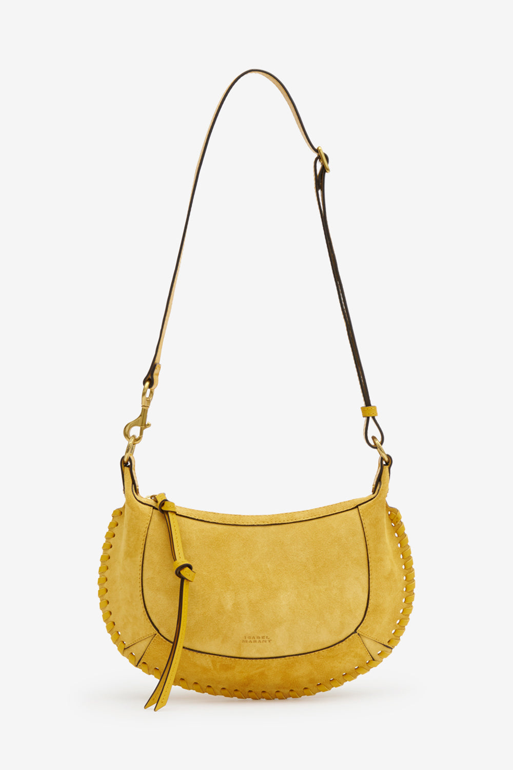 Oskan moon 編み込み入り カーフスエードレザー ハンドバッグ - Saffron - Woman - 5