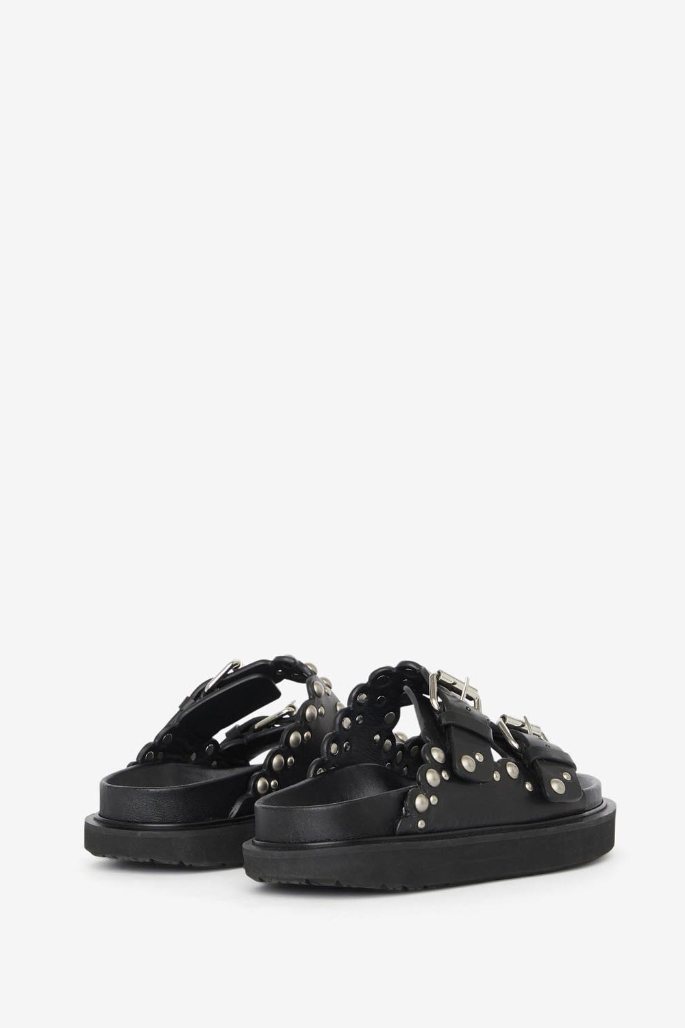 Lennya スタッズ レザー フラットサンダル - Black and silver - Woman - 2