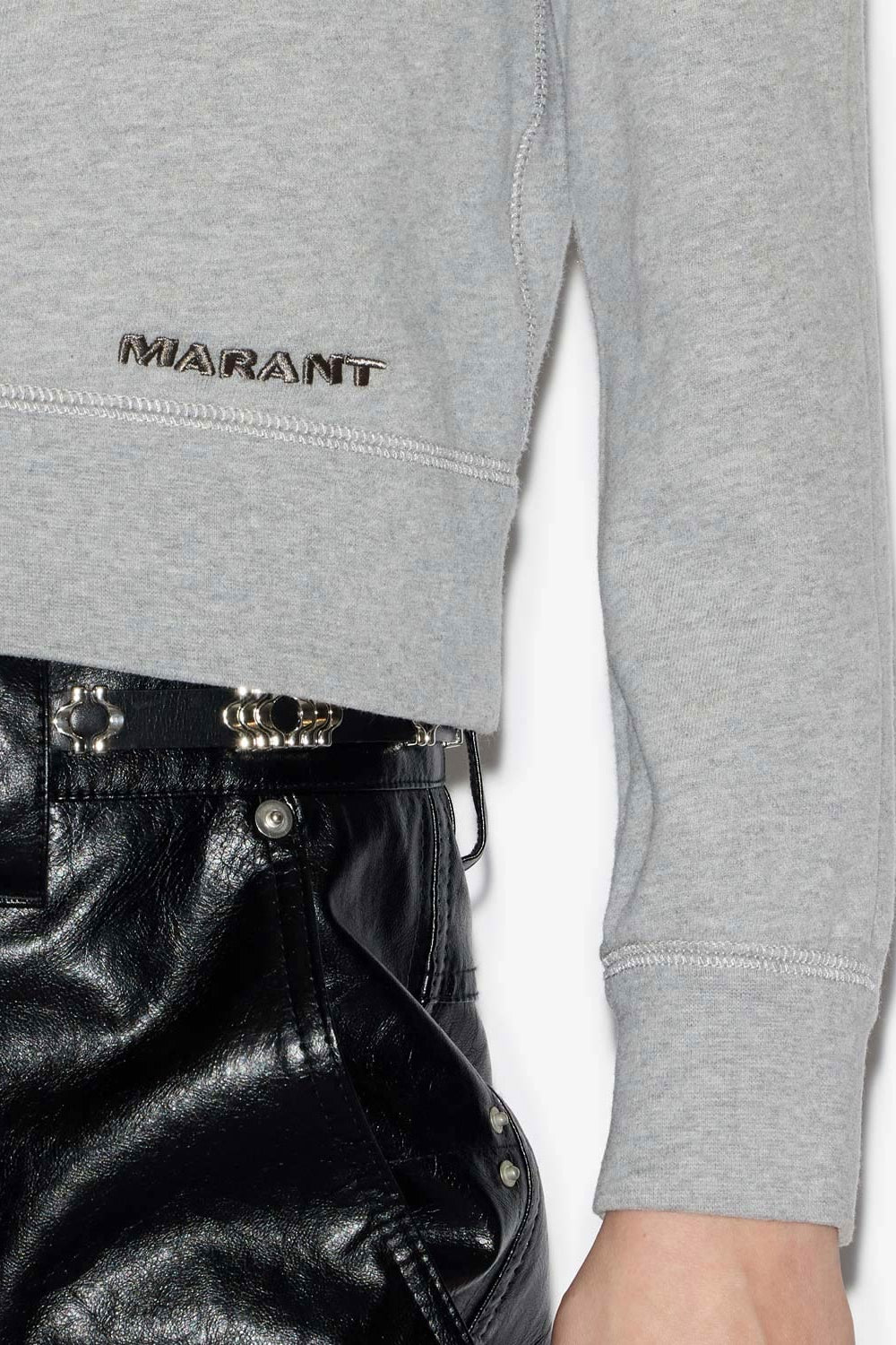 Sweatshirt prissa en coton à épaules structurées - Gris - Woman - 3