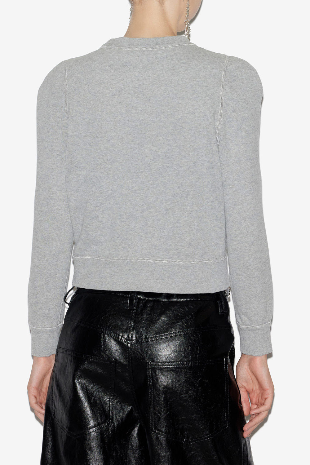 Sweatshirt prissa en coton à épaules structurées - Gris - Woman - 5