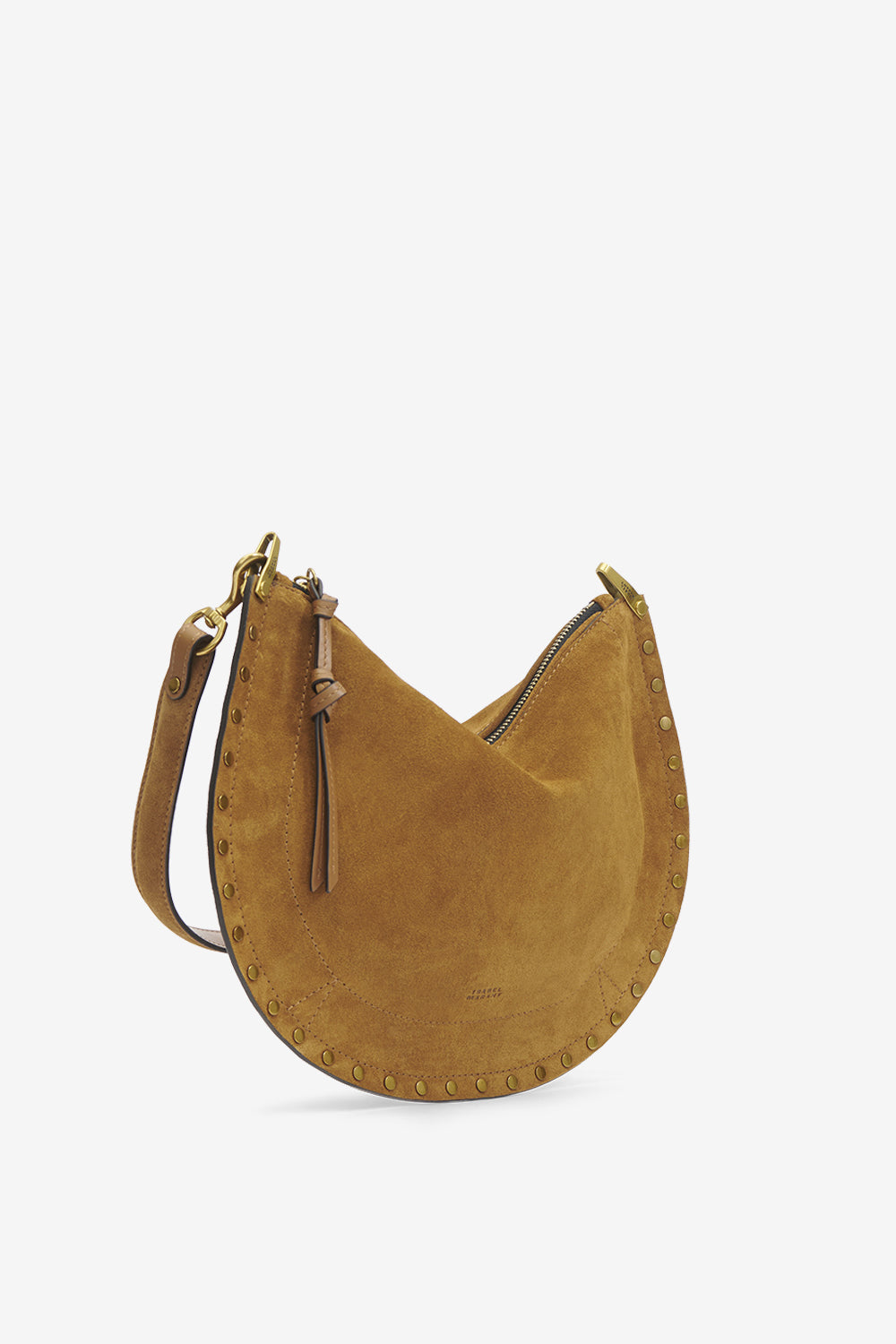 Oskan soft zip bag in suede calfskin leather - Cognac - Woman - 5