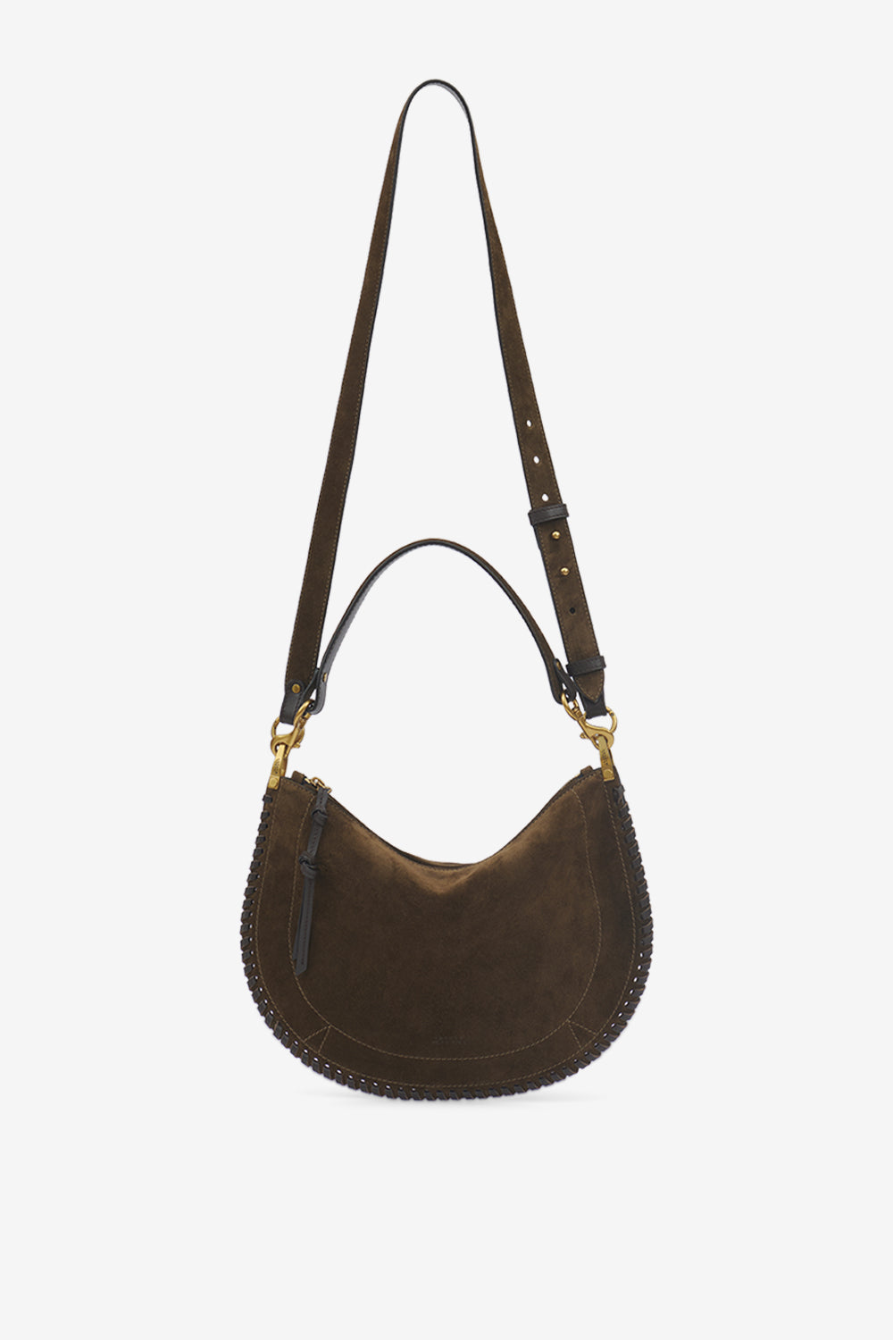 Oskan soft zip suede leather bag - Bronze - Woman - 7