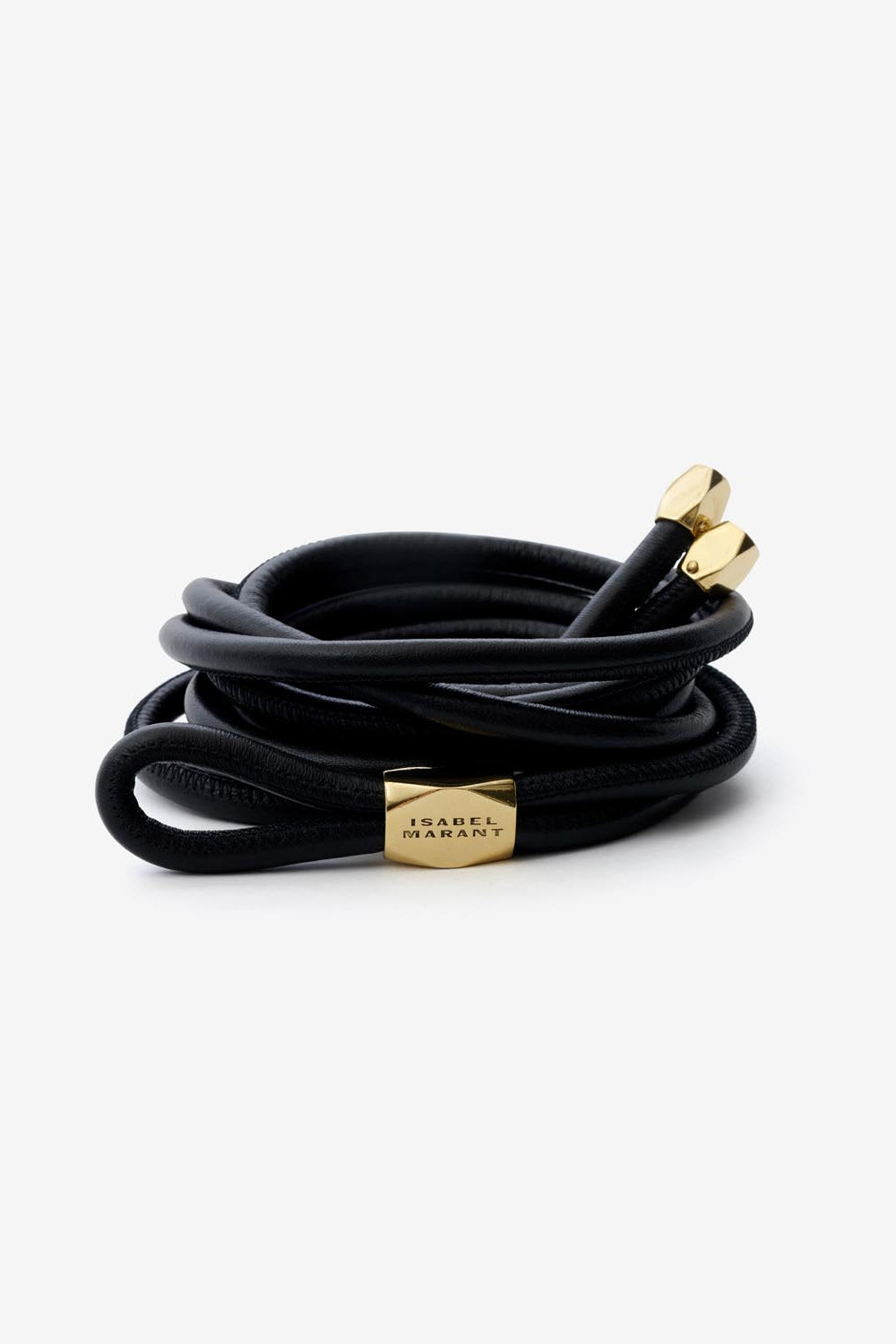 Cintura in pelle e metallo silvia - Black and gold - Woman - 2