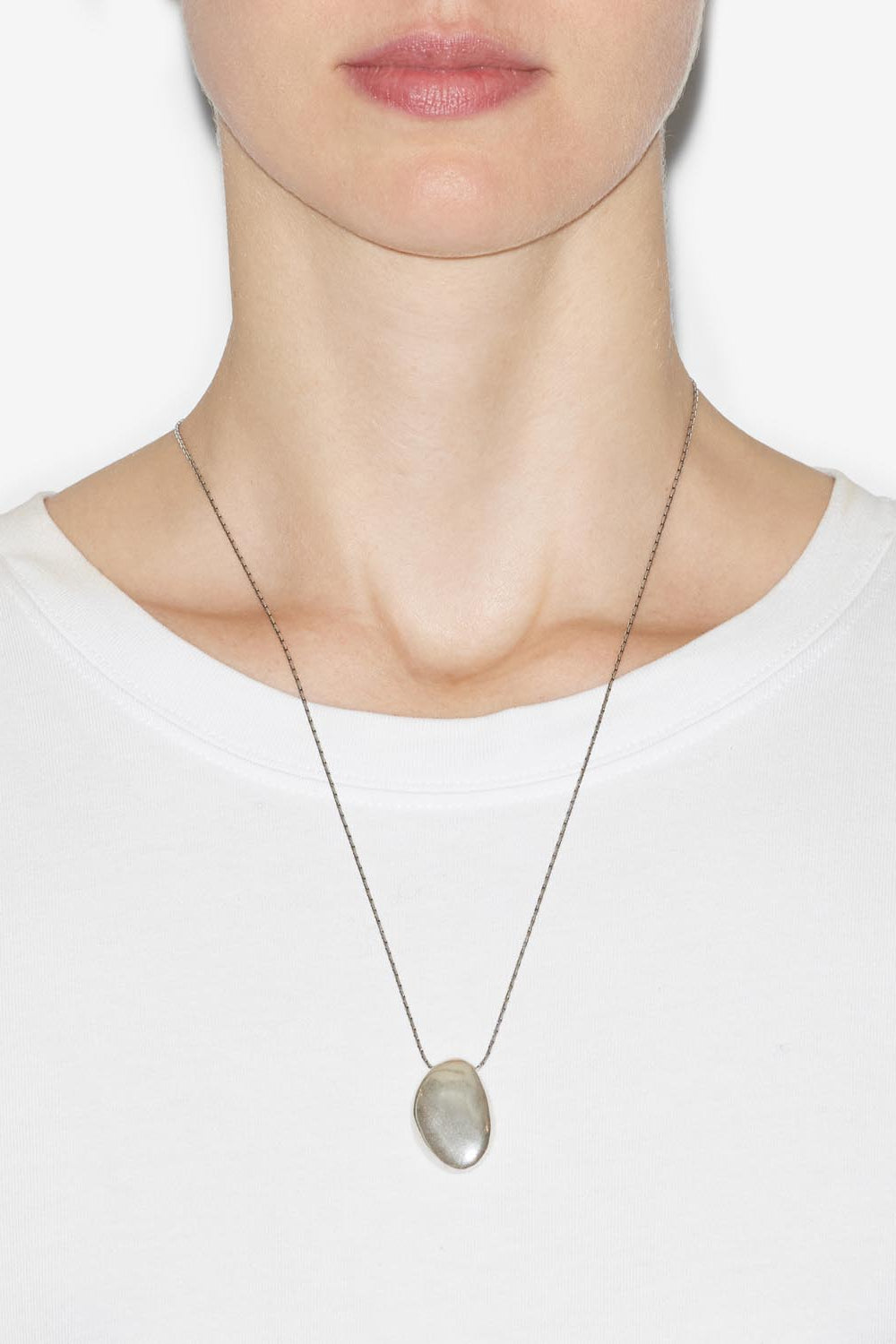 Shiny day pendant necklace in silver-finish brass - Silver - Woman - 2