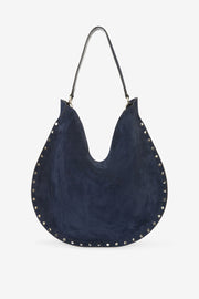 Tasche oskan hobo soft zip aus kalbs-veloursleder - Dark midnight - Woman