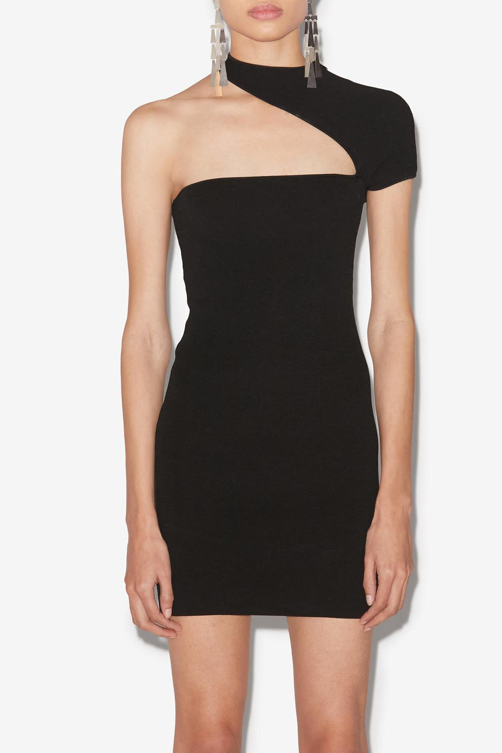 Orka 저지 소재의 미니 드레스 - 검은색 - Woman - 4