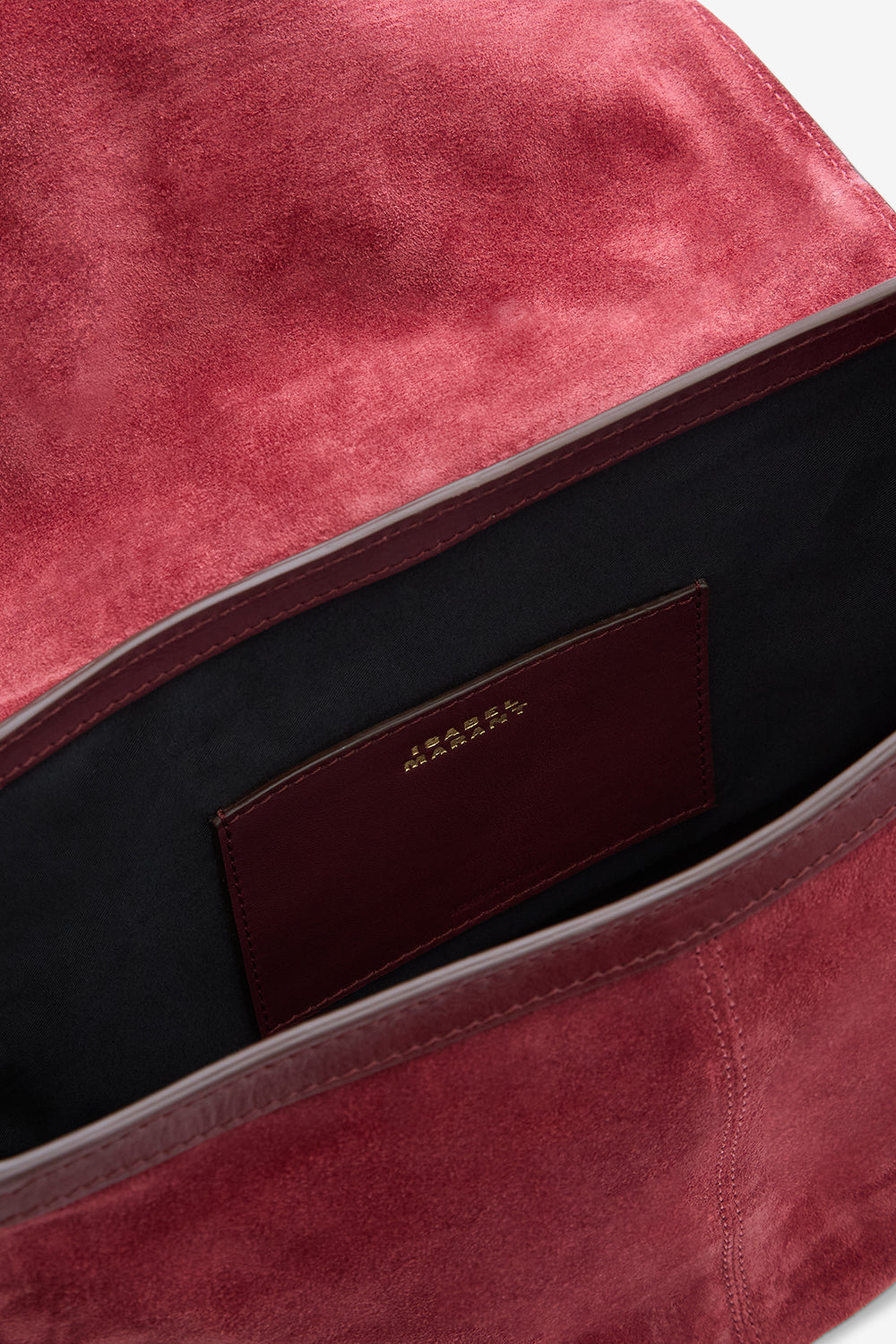 Sierra s suede calfskin leather messenger bag - Berry - Woman - 4