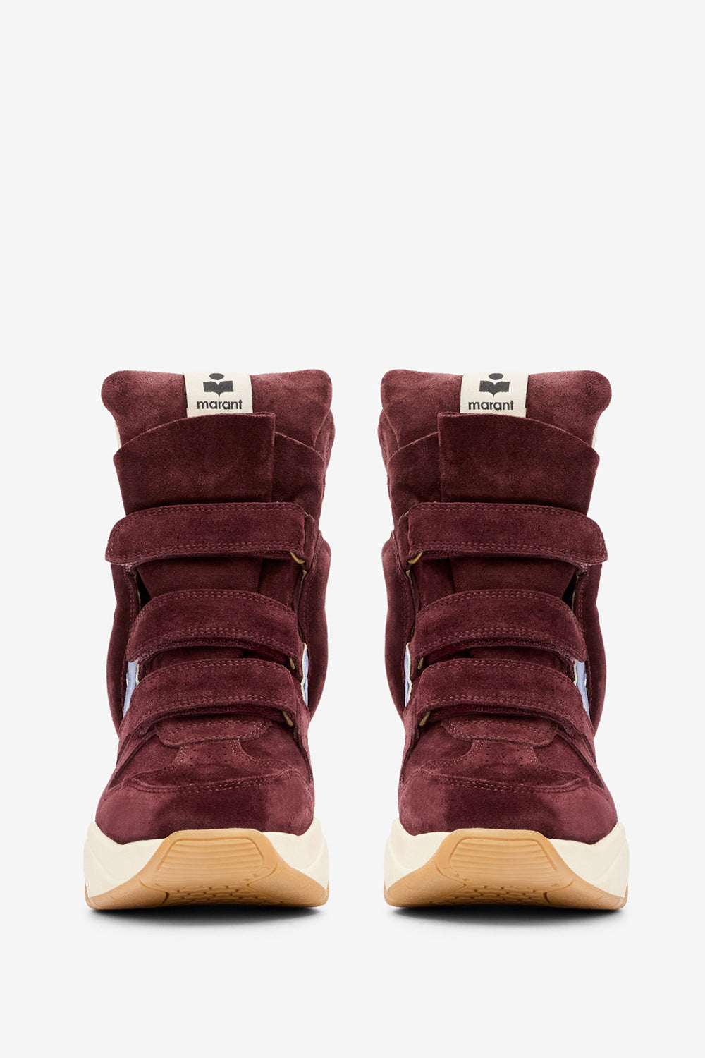 Balskee high-top wedge suede calfskin leather sneakers - Plum-lavender - Woman - 4