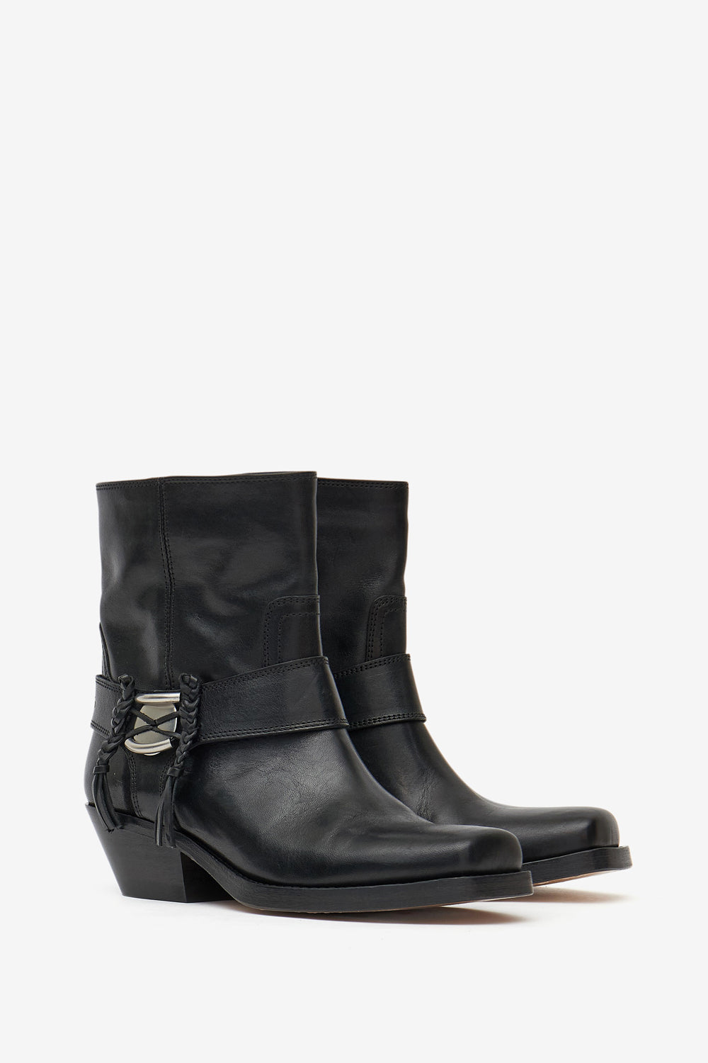 Akson gaucho スクエアトゥ レザーブーツ - 黒 - Woman - 3
