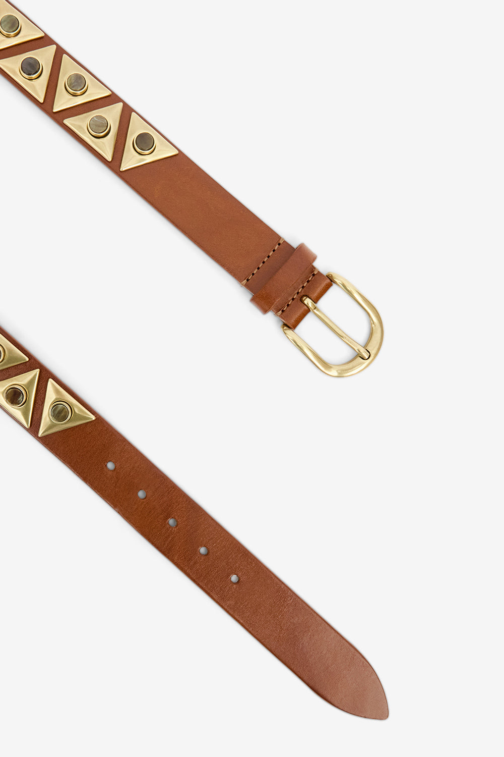 Cintura veliana in pelle decorata - Cachi - Woman - 3