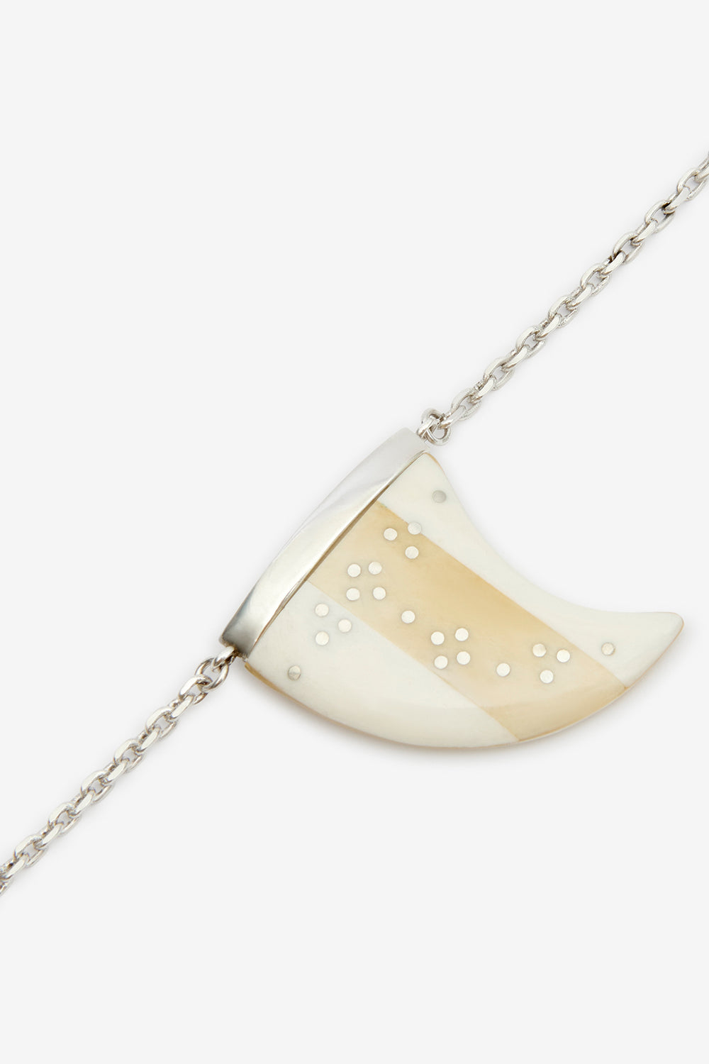 Ellen 버팔로 뿔 펜던트 네크리스 - Ecru-silver - Woman - 2