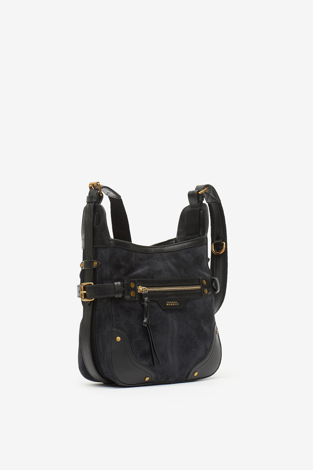Sierra hobo s shoulder bag in suede leather - Black - Woman - 5