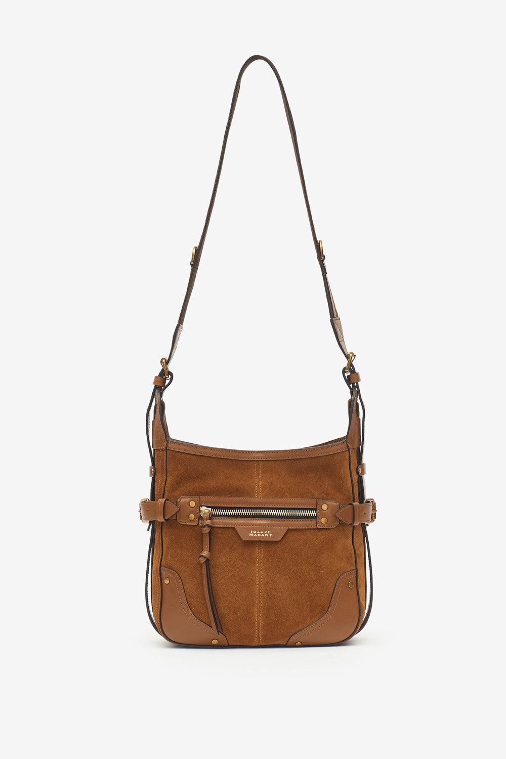 Sierra hobo s shoulder bag in suede leather - Cognac - Woman - 6