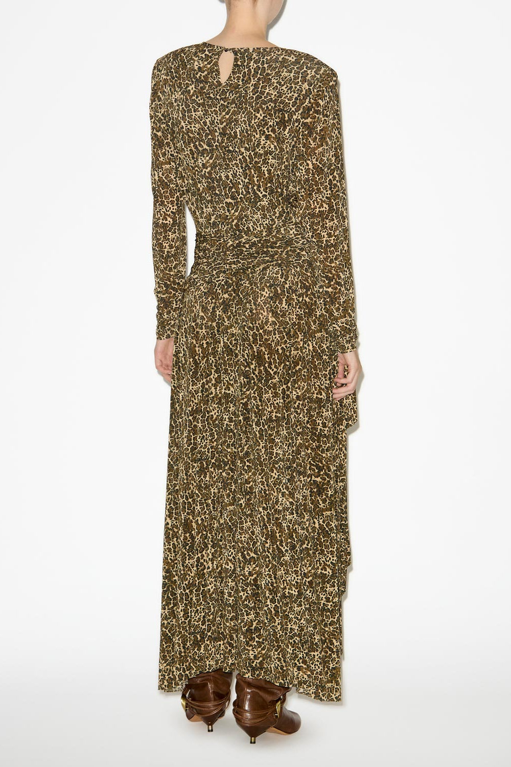 제이디(zeidi) 드레이프 레오파드 프린트 드레스 - 갈색 - Woman - 4