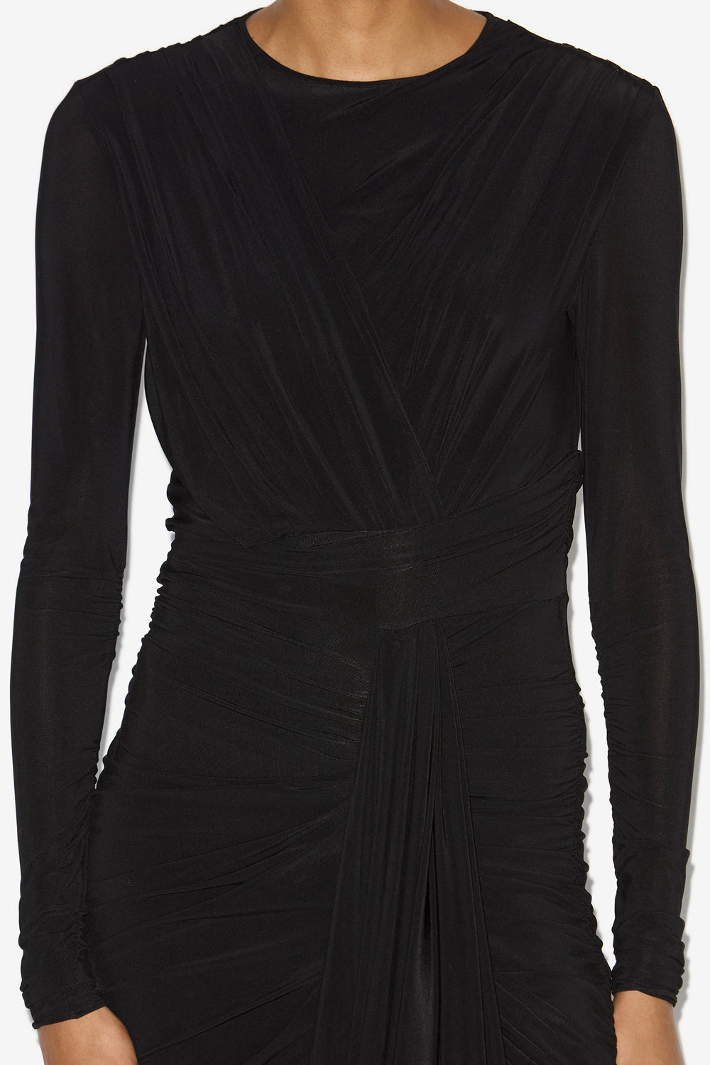 조라(zorah) 플레인 저지 드레이프 드레스 - 검은색 - Woman - 3