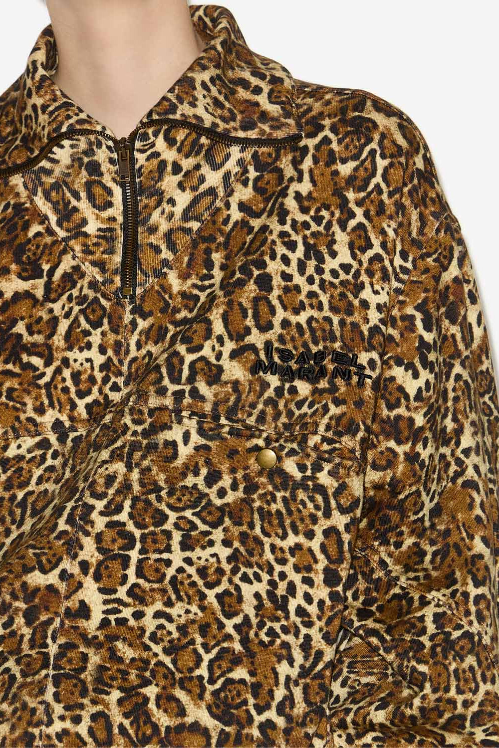 윌다(wilda) 스탠드업 칼라 프린트 스웨트셔츠 - Leopard - Woman - 3