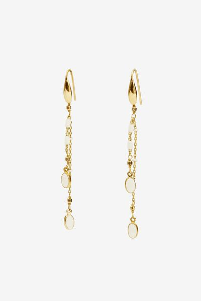 Orecchini a pendente in ottone dorato - Ecru - Woman - 2