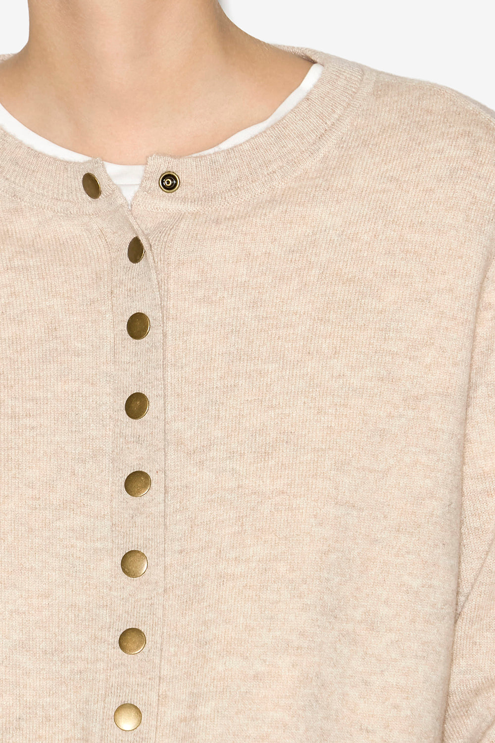 Cardigan idesia en laine mérinos et cachemire - Beige clair - Woman - 3