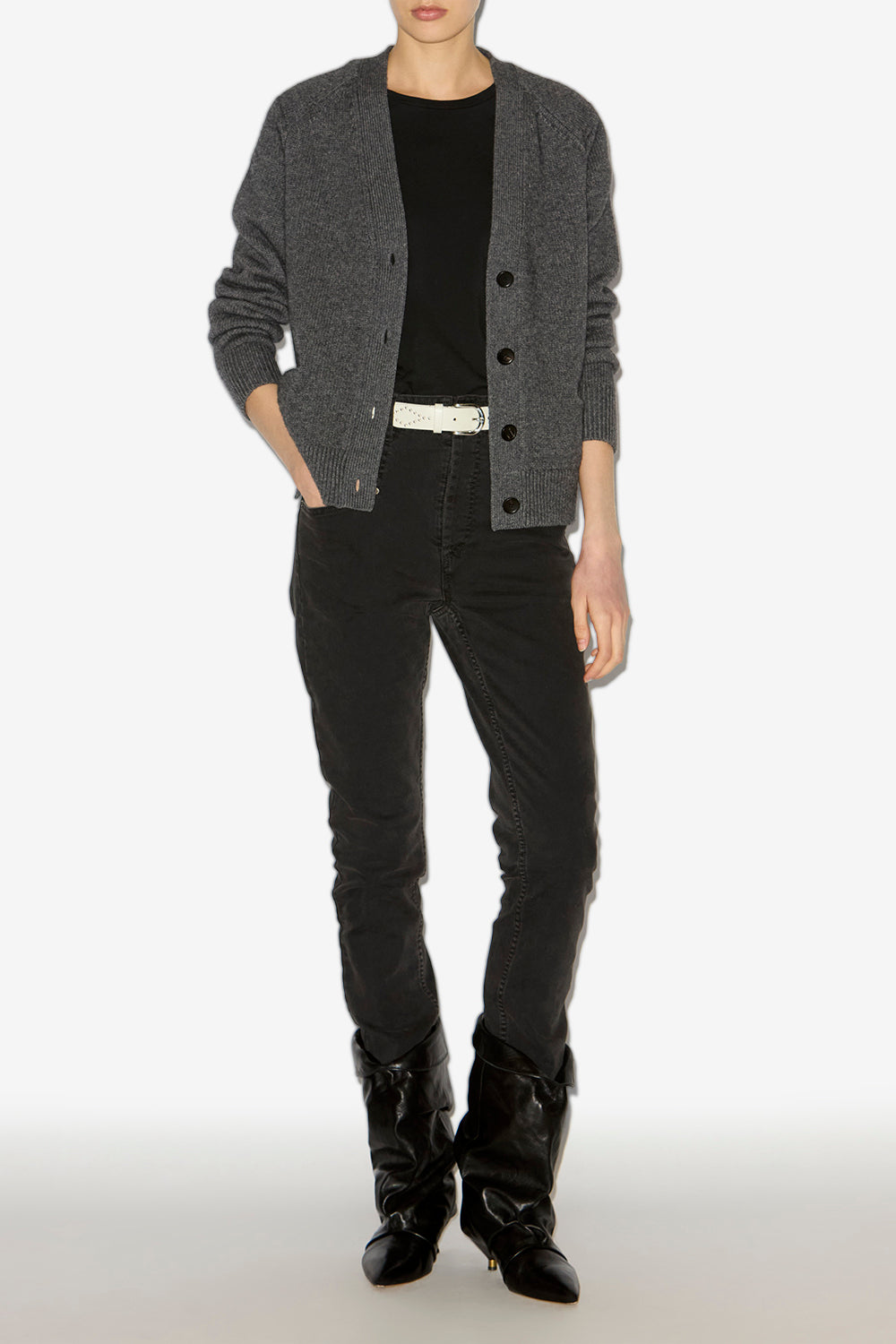 Brat wool and cashmere cardigan - Anthracite - Woman - 2