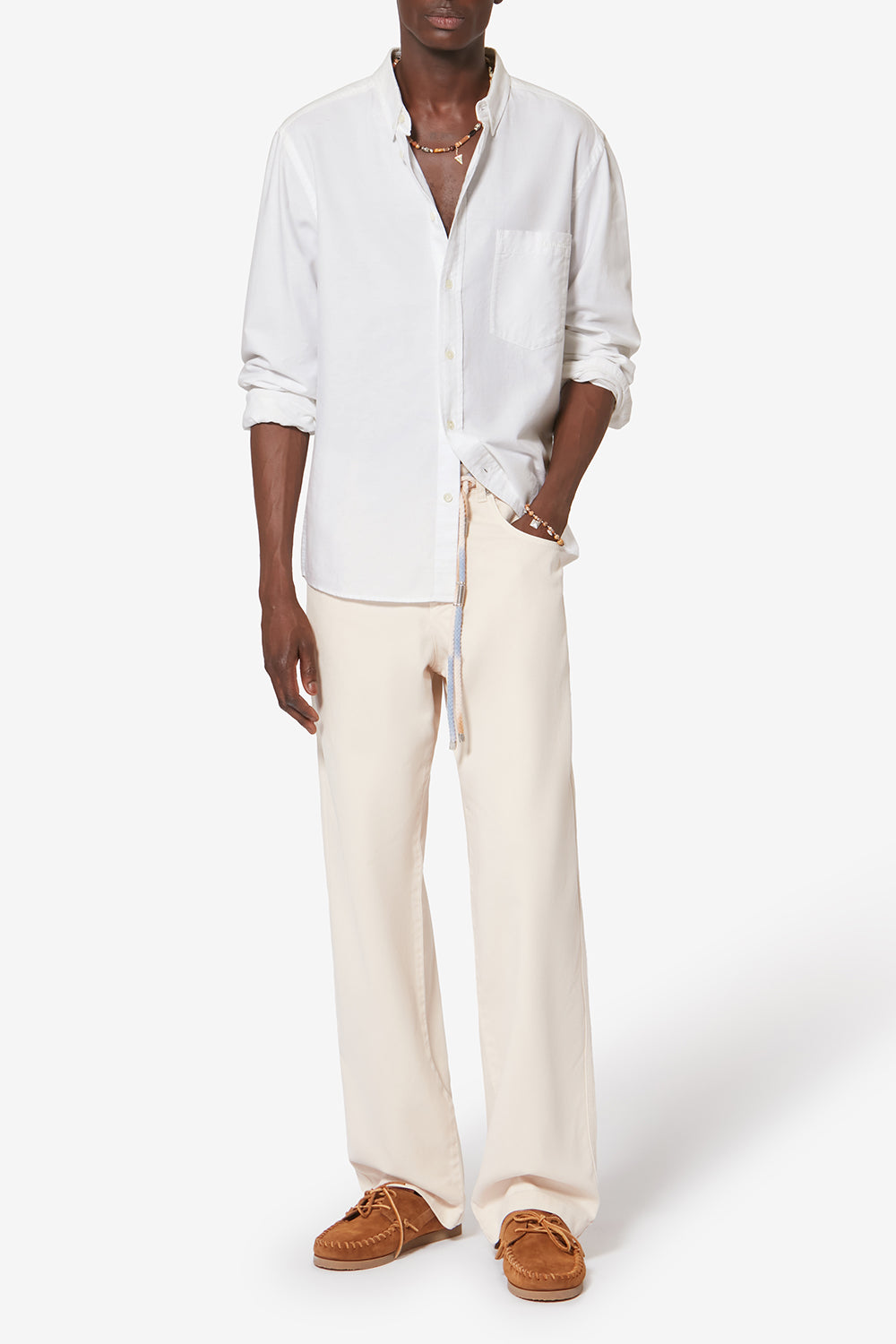 Jasolo cotton oxford shirt - White - Man - 2