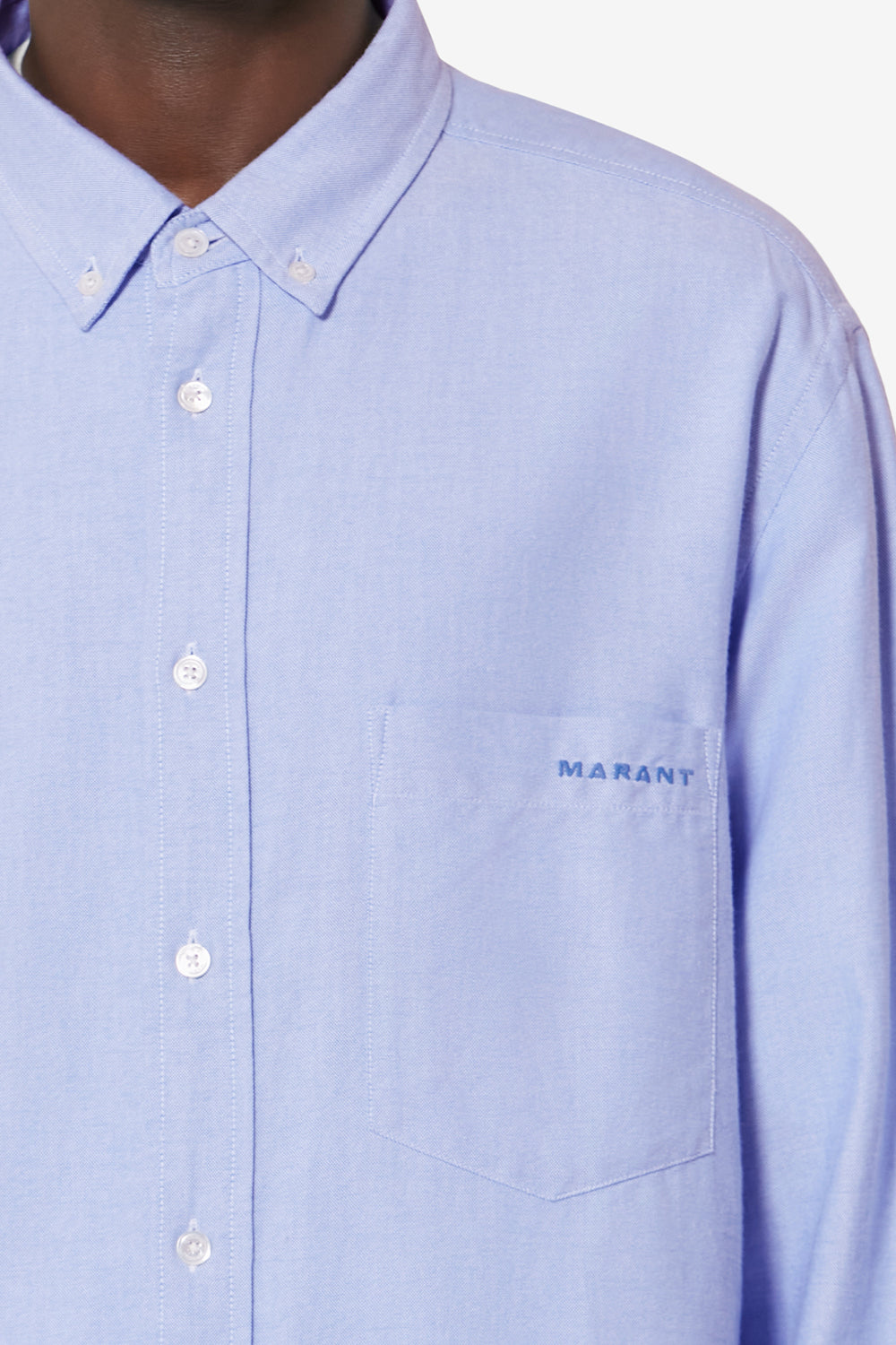 Jasolo コットン オックスフォードシャツ - 青 - Man - 3