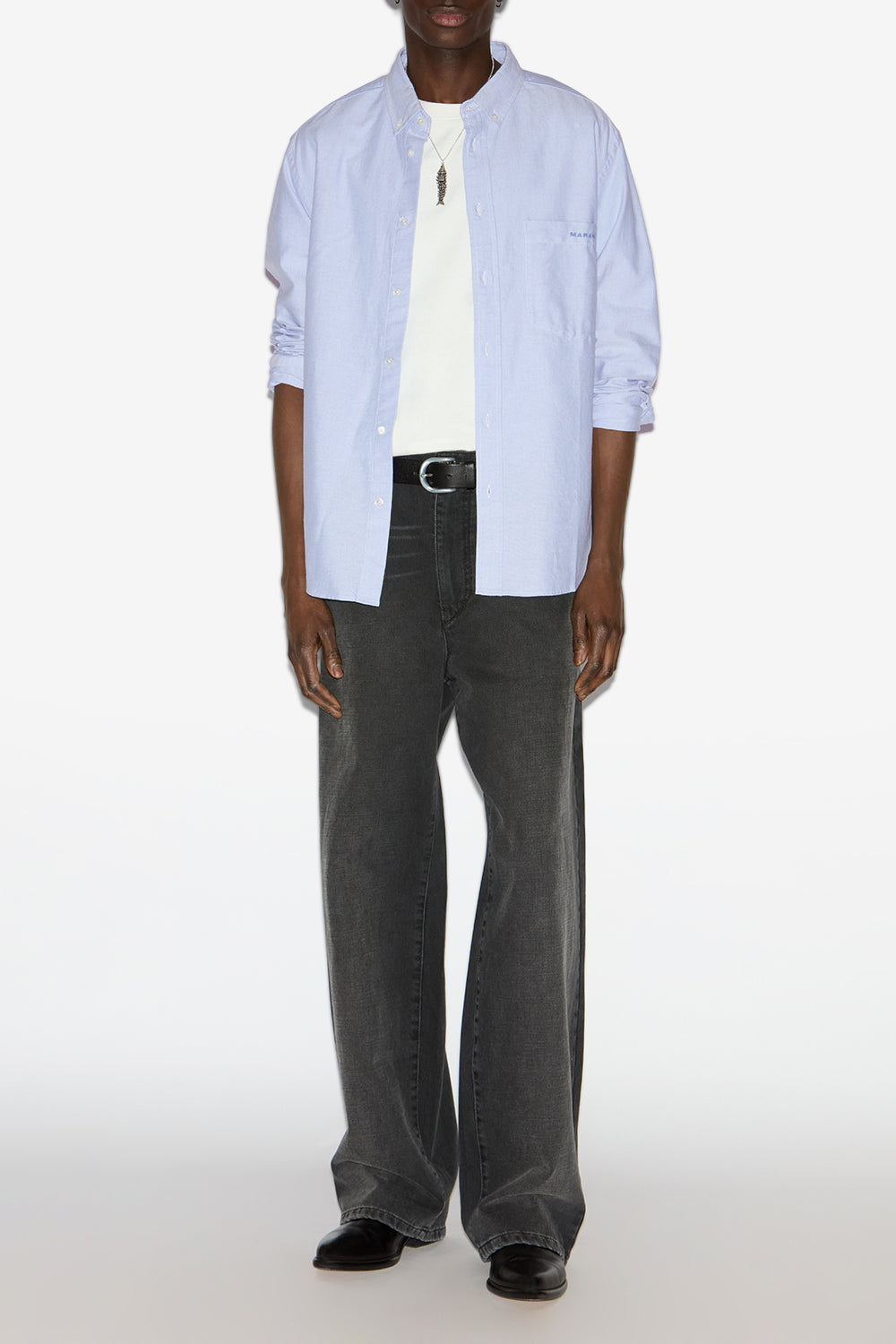 Jasolo 코튼 옥스퍼드 셔츠 - 파란색 - Man - 2