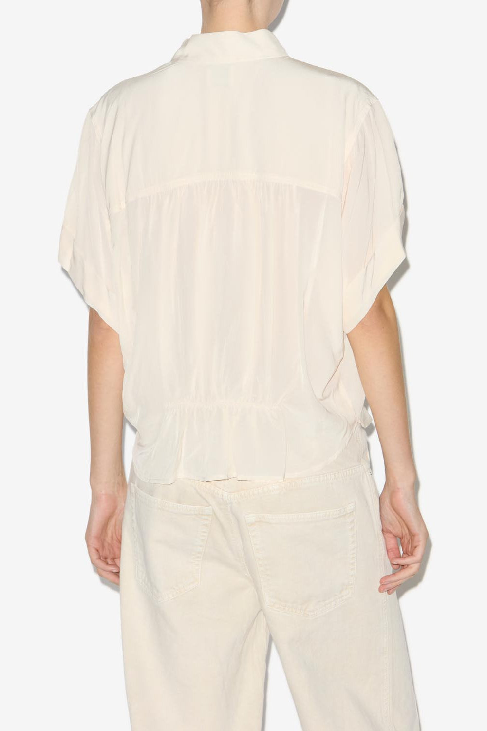 Gerafftes oberteil azalea mit offizierskragen - Beige - Woman - 5