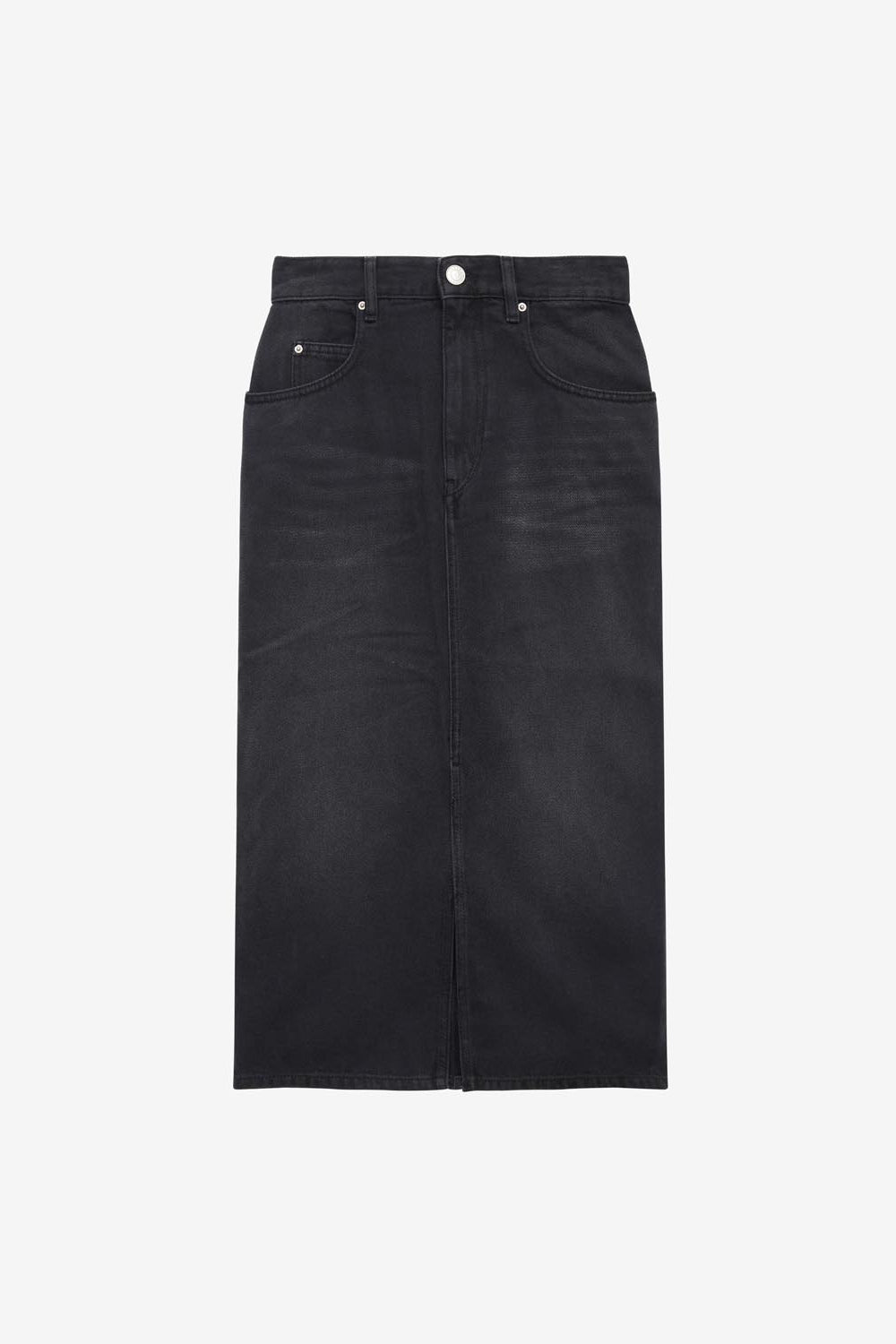 Jupe midi tilauria en denim fin - Noir délavé - Woman - 1