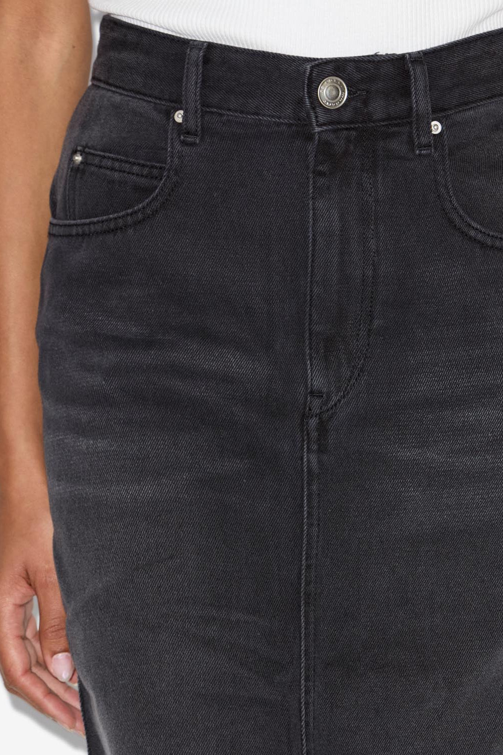 Jupe midi tilauria en denim fin - Noir délavé - Woman - 3