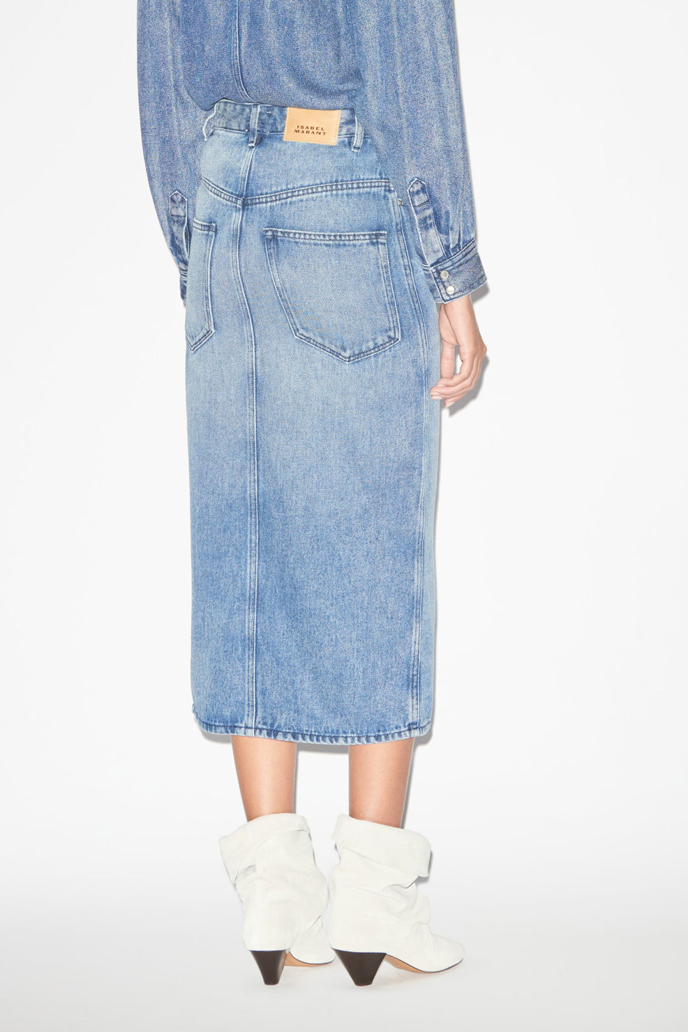 Jupe midi en denim fin tilauria - Bleu clair - Woman - 5