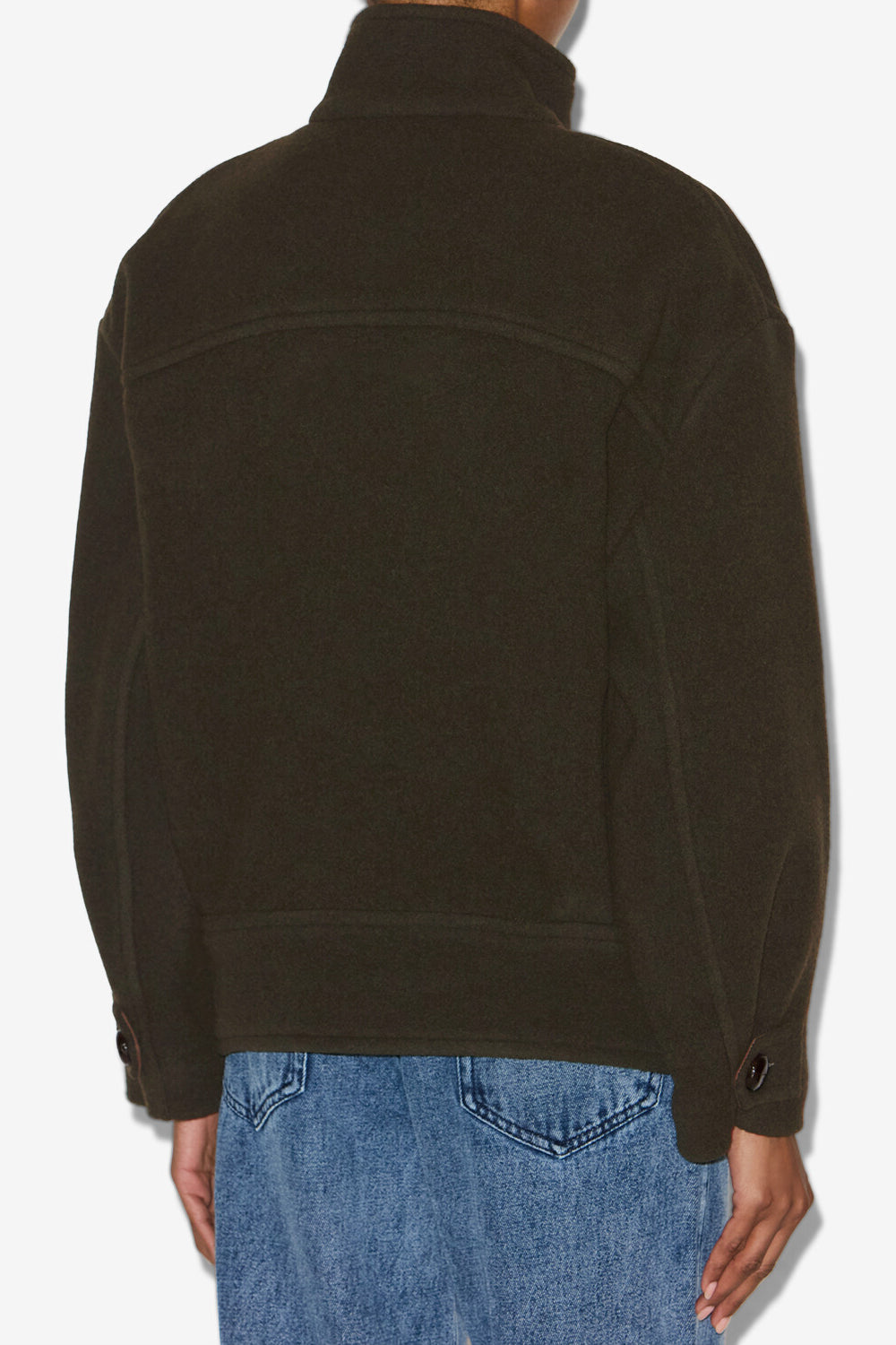 Hanis short wool blend coat - Dark khaki - Woman - 5