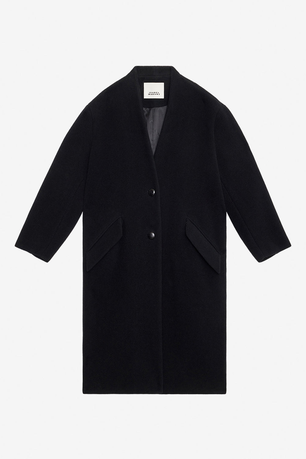 Florane long wool blend coat - Black - Woman - 1