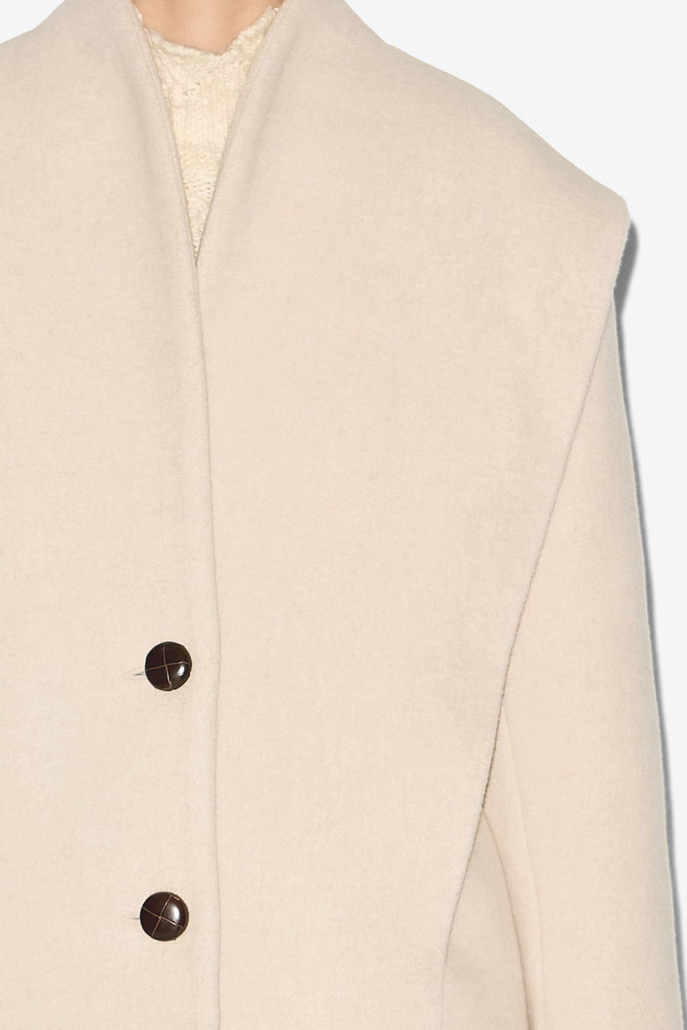 Dyogo wool blend coat - Ecru - Woman - 3