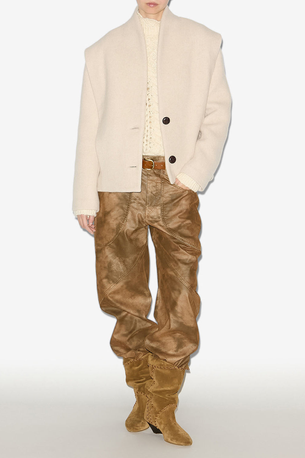 Dyogo wool blend coat - Ecru - Woman - 2