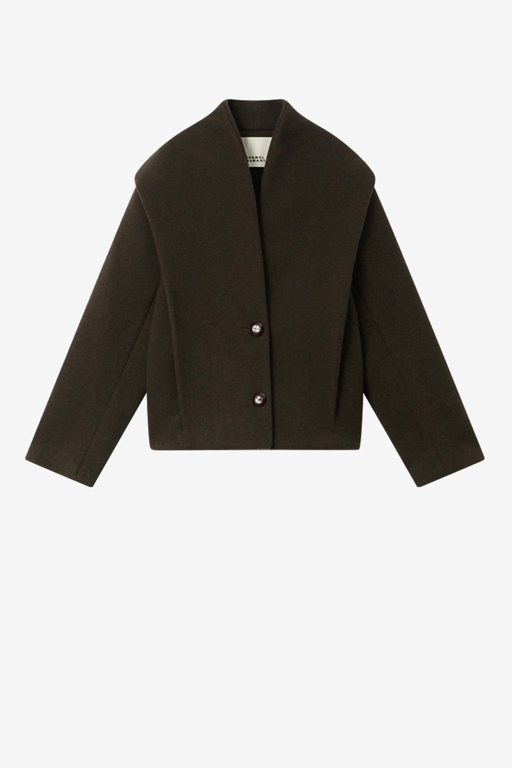 Dyogo wool blend coat - Dark khaki - Woman - 1