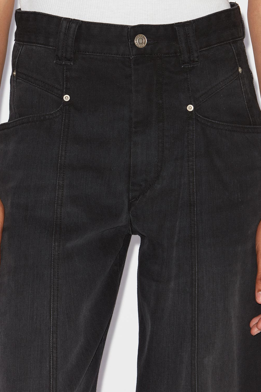 Jeans vetan in denim a gamba larga - Nero - Woman - 3