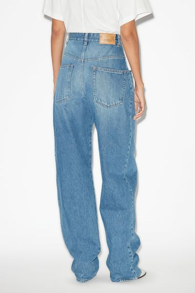 Jeans vetan in denim a gamba larga - Blu - Woman - 5