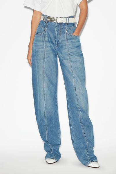 Jeans vetan in denim a gamba larga - Blu - Woman - 4