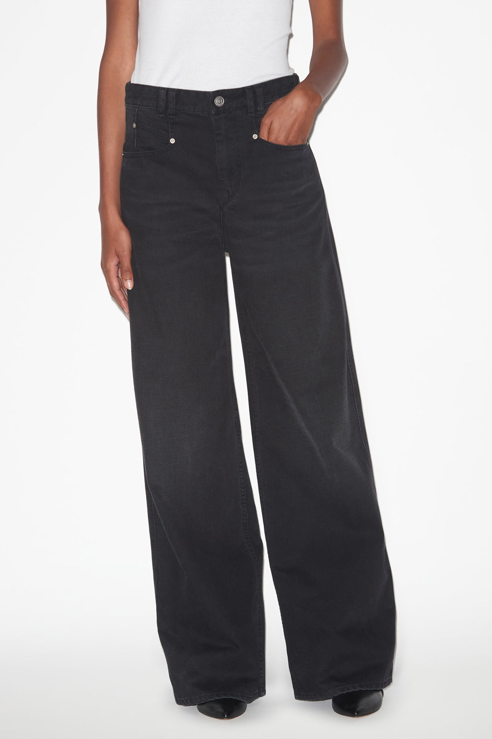 Jean ample lemony taille haute en denim - Noir - Woman - 4