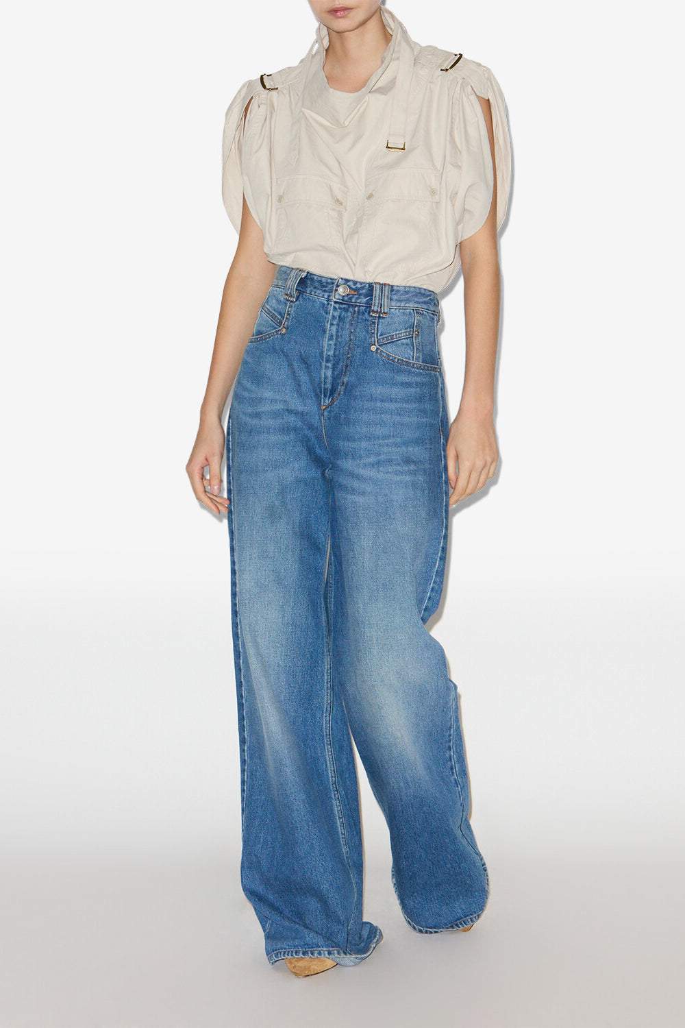 Jean ample lemony taille haute en denim - Bleu - Woman - 2