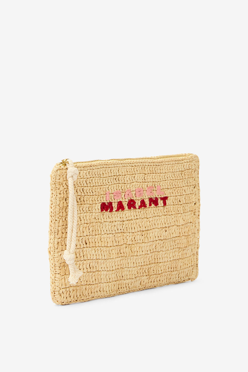 Praia raffia clutch bag - Natural/pink - Woman - 5