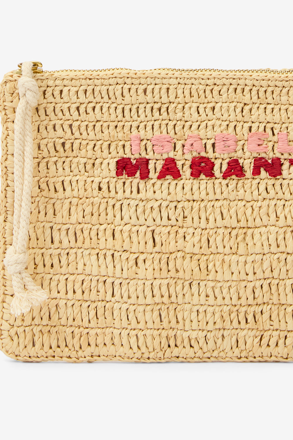 Praia raffia clutch bag - Natural/pink - Woman - 4