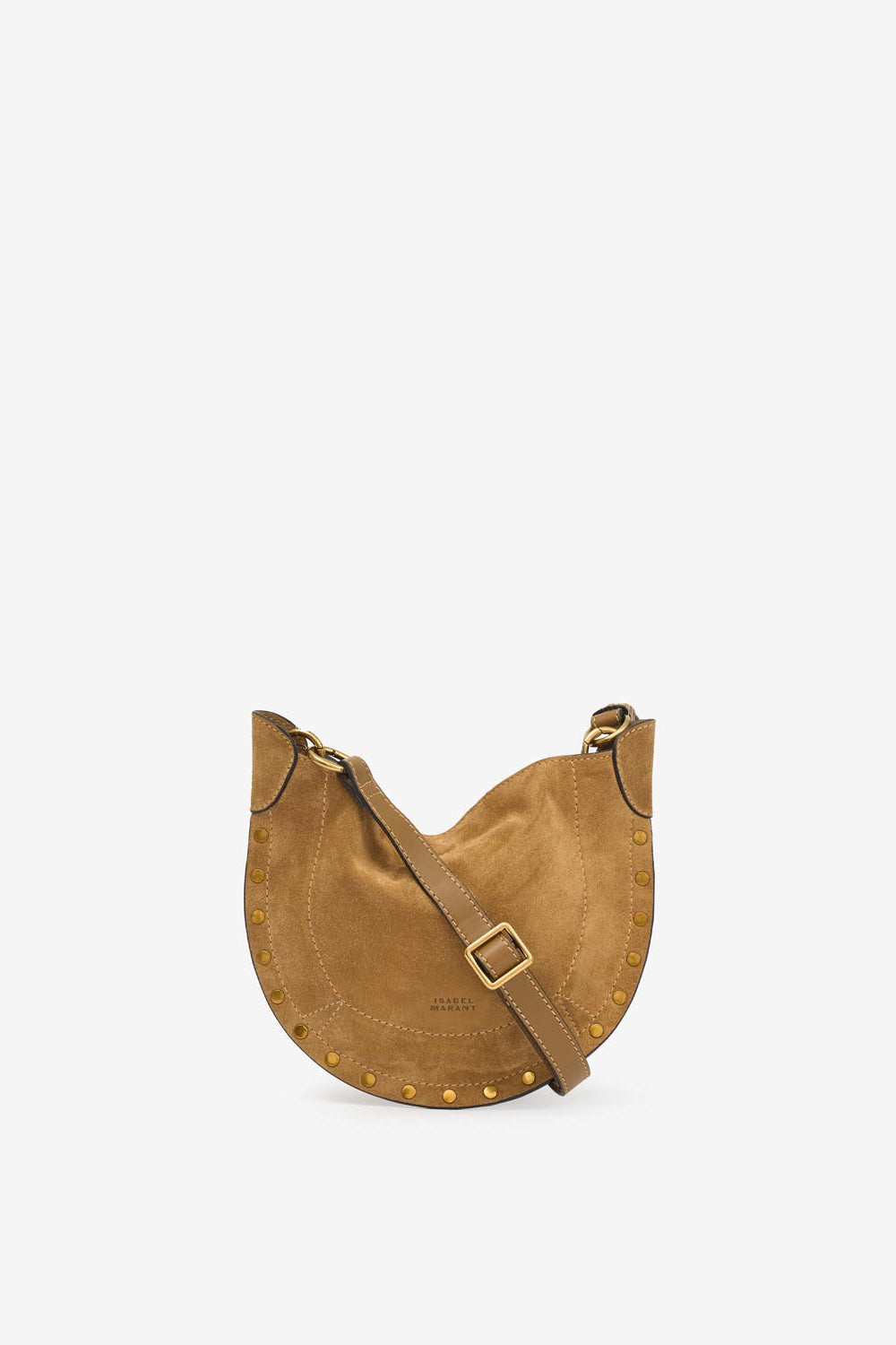 Schultertasche mini moon soft aus veloursleder - Camel - Woman - 1