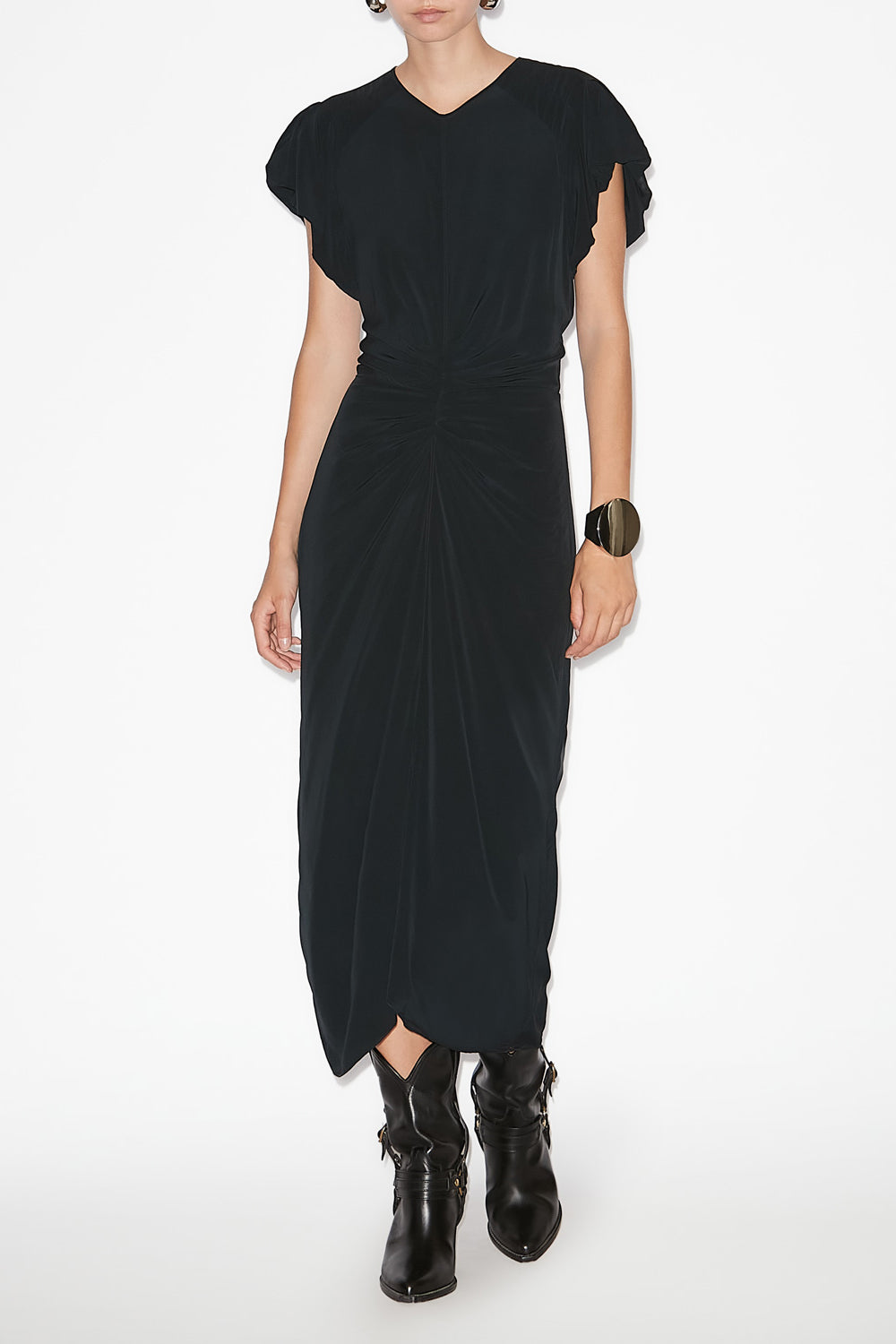 테레나 단색 미디 드레스 - 검은색 - Woman - 2