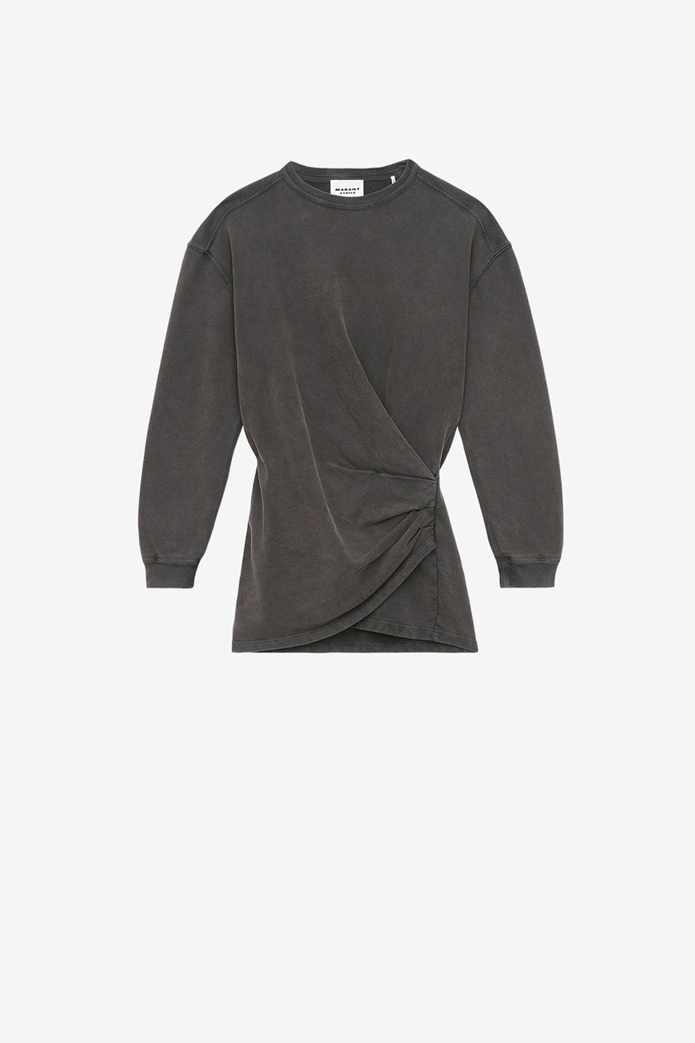 Pipper draped jersey sweatshirt dress - Black - Woman - 1