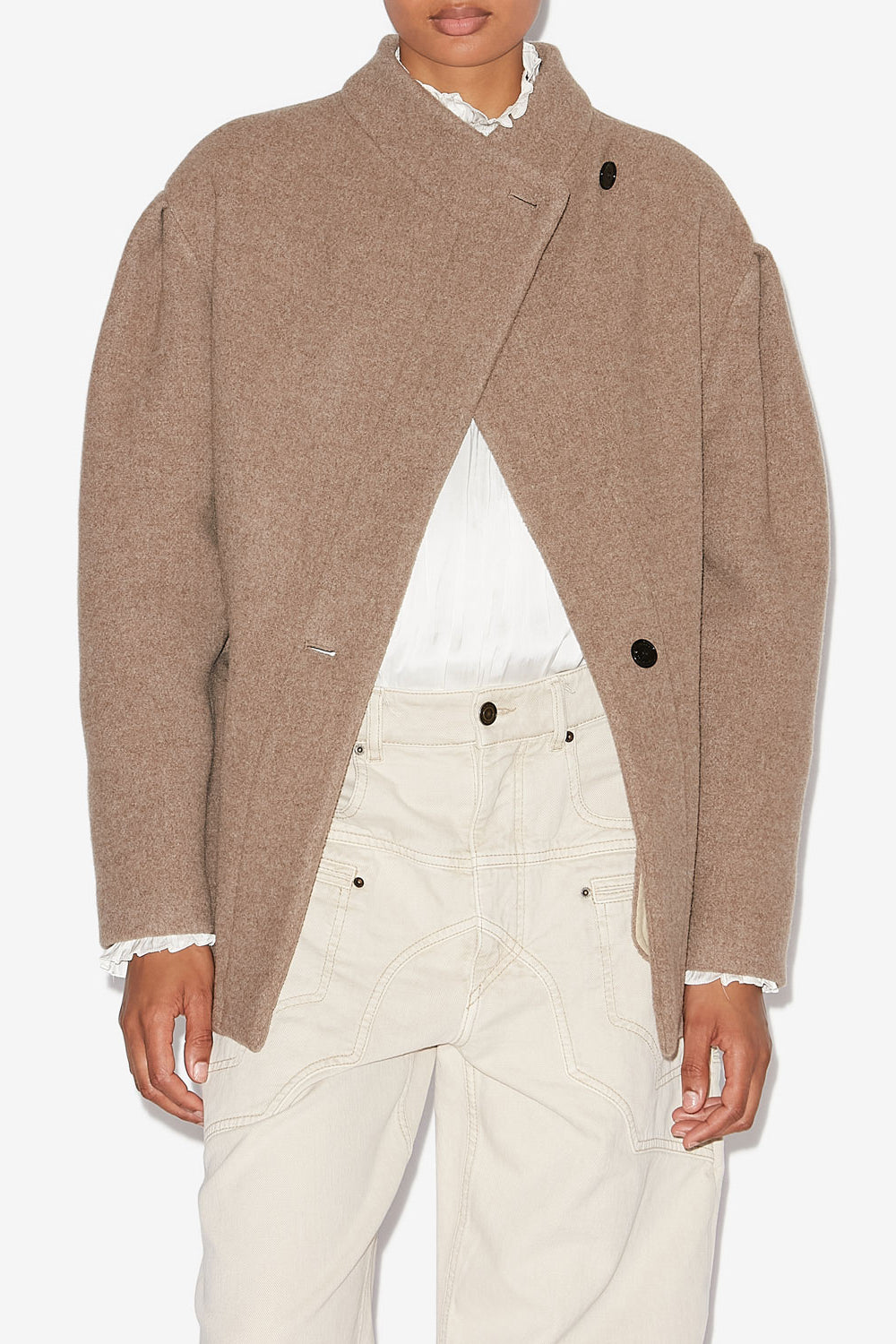 Jabadi wool blend jacket - Taupe - Woman - 4