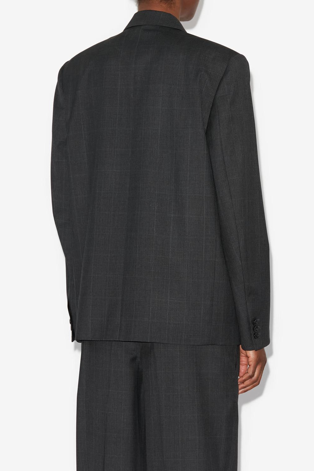 Klero double-breasted blazer jacket with lapel collar - Anthracite - Woman - 5