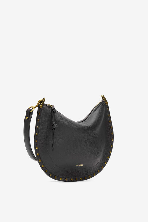 Bolso de mano oskan hobo soft zip de piel de becerro granulada - Negro - Woman