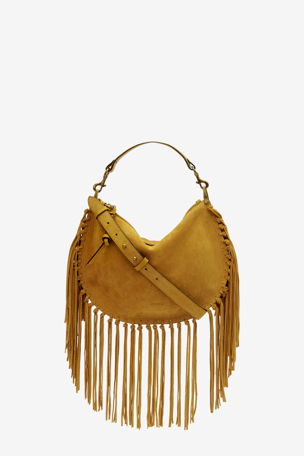 Oskan hobo zip fringed suede calfskin leather handbag - Saffron - Woman - 1