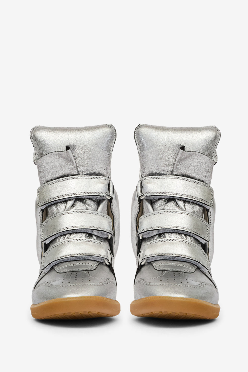 Bekett leather wedge sneakers - Gun metal - Woman - 4